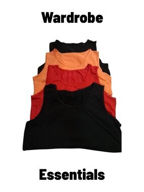 Women's Tank Tops - 4 PACK Black, Red, Orange NWOT